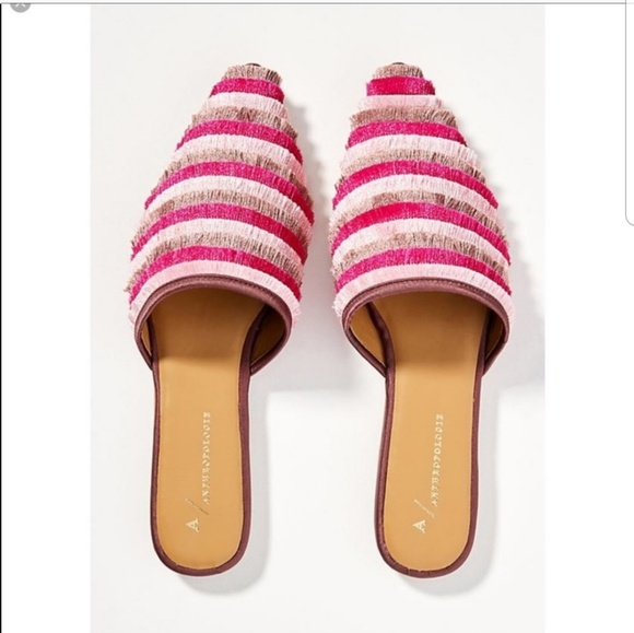 pink mule flats